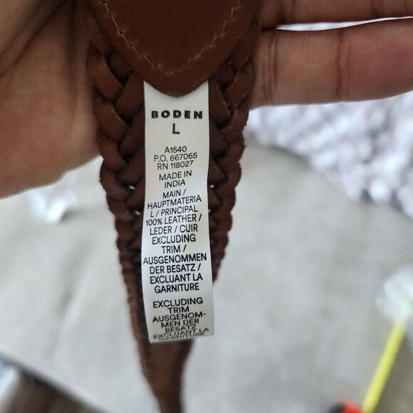 Boden Size Large Tan Woven Leather Belt NWT 100% Leather main image 4